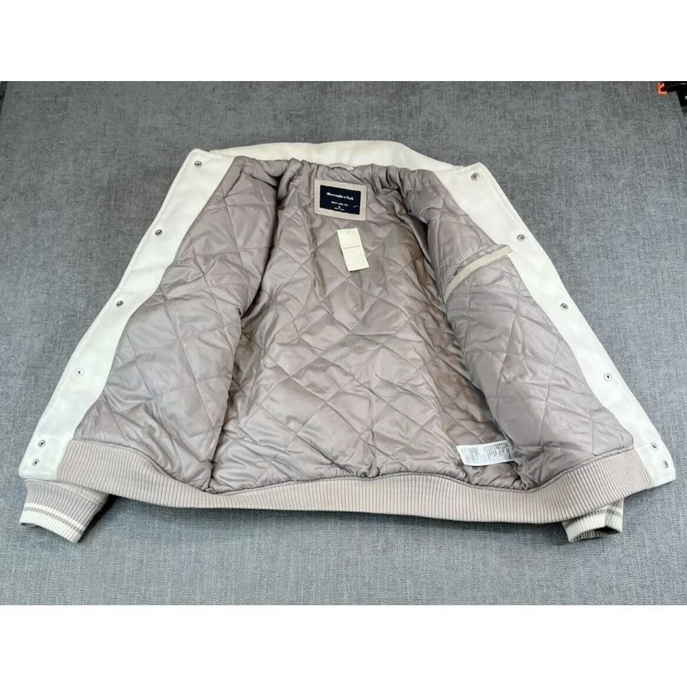 *NWT* Abercrombie & Fitch Echo Park Football Varsity Bomber Letterman Jacket (S) - Picture 7 of 16